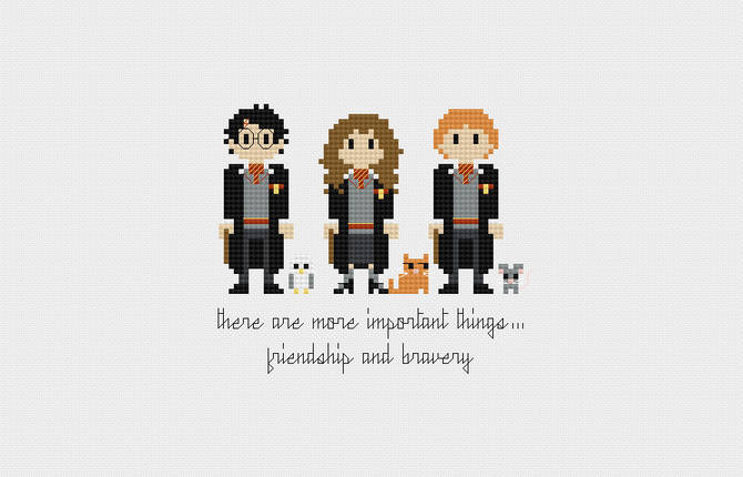 Cult Pop Characters Pixelated Embroidery