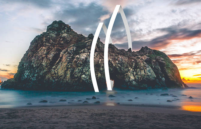 Stunning Landscapes Crossed by Abstract Shapes