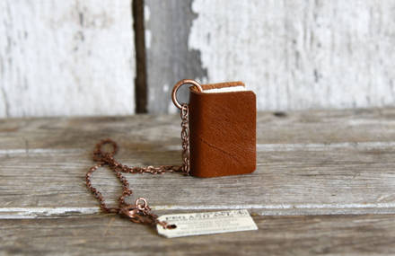 Handcrafted Journals and Tiny Book Necklaces