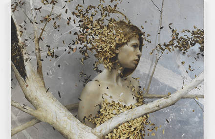 Golden Leaves and Women by Brad Kunkle