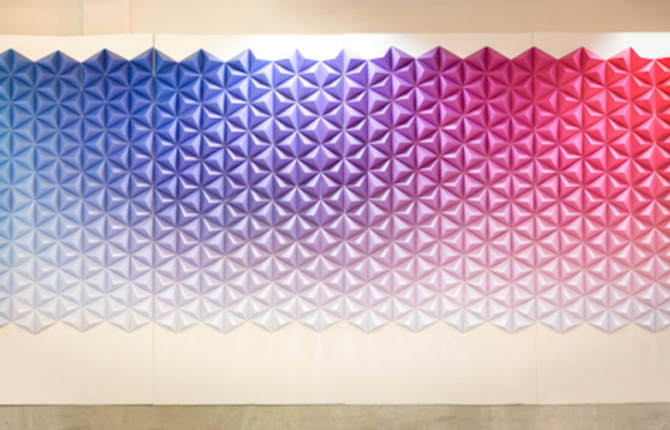 Colorful Chromaticity Installation Playing with Origamis