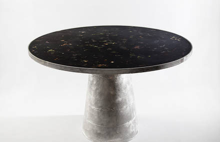 Design Marble Furniture Made with Dried Flowers