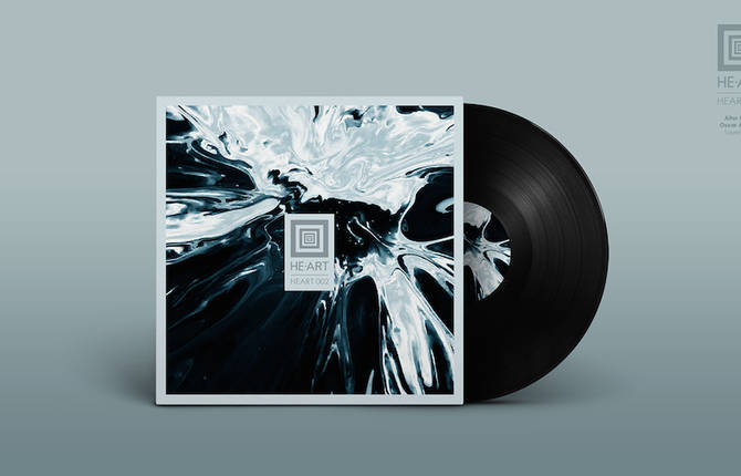 Abstract Vinyls Covers Collection Identity Created from Inks Interacting with Sound Vibration
