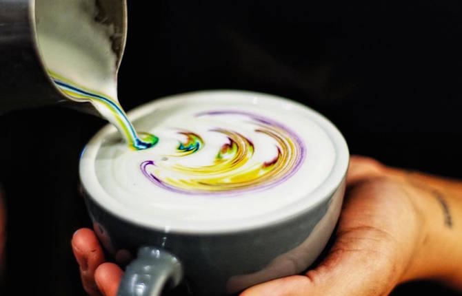 Multi-Colored Latte Art