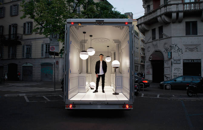 New Lee Broom’s Lamps Collection Presented in a Delivery Van