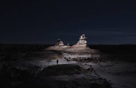 Enlightened Landscapes Pictures Took with LED on Drones
