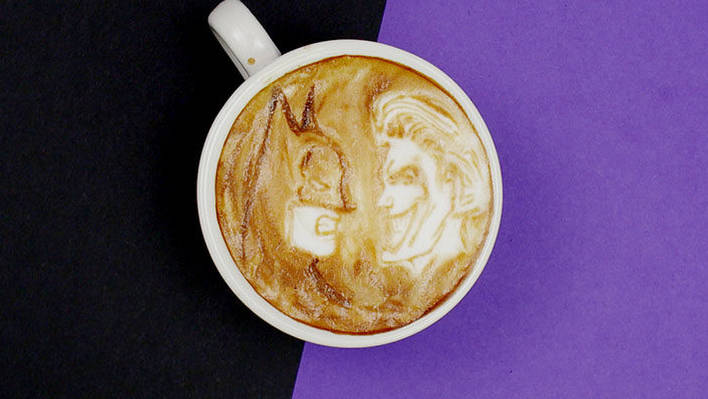 Superheroes Drawn in Coffee