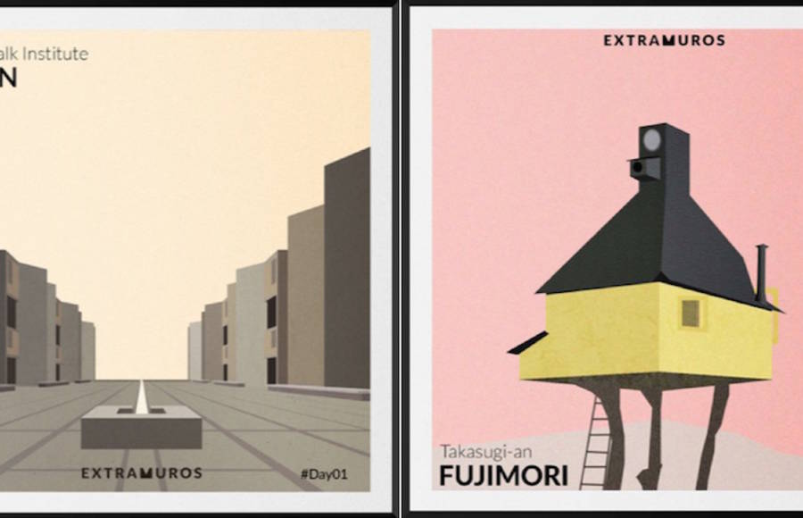 100 Days Architecture Illustration Project by Estudio Extramuros