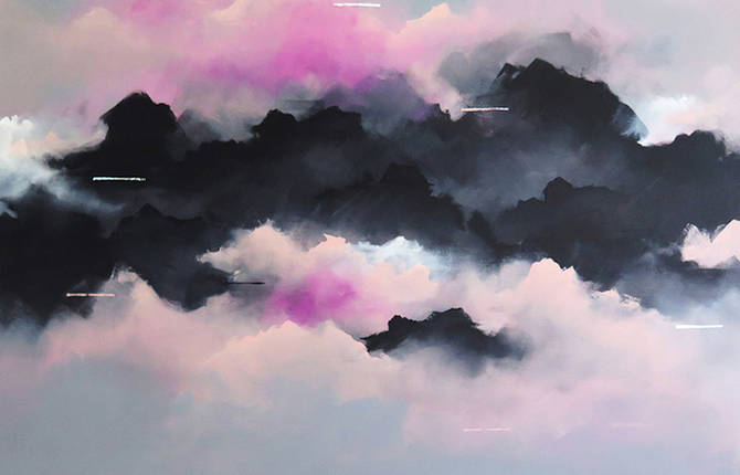 Dreamy Pink Clouds Paintings