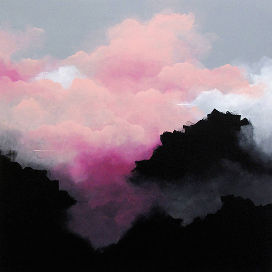 Dreamy Pink Clouds Paintings Media