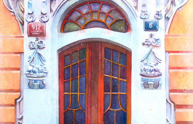 European Doors in Watercolor