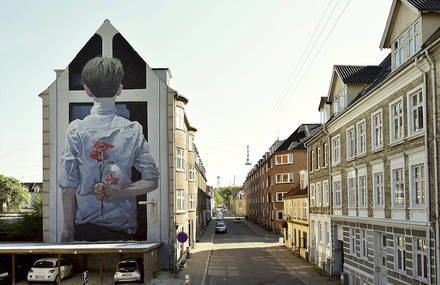 Giant Comical Mural by BEZT in Denmark