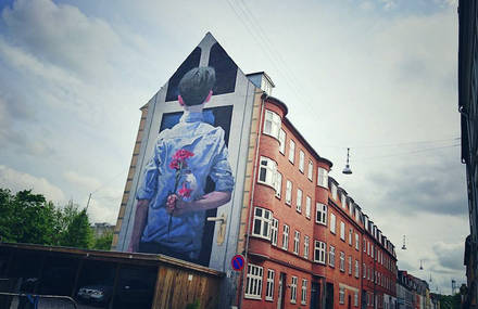 Giant Comical Mural by BEZT in Denmark