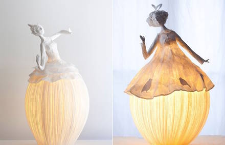 Papier-Mâché Lamp Sculptures