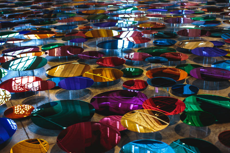 Colorful Mirror Installation On A Former Church Floor Fubiz Media Mirror Installation On A Former Church