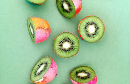 Series of Colorful Illustrative Exotic Fruits