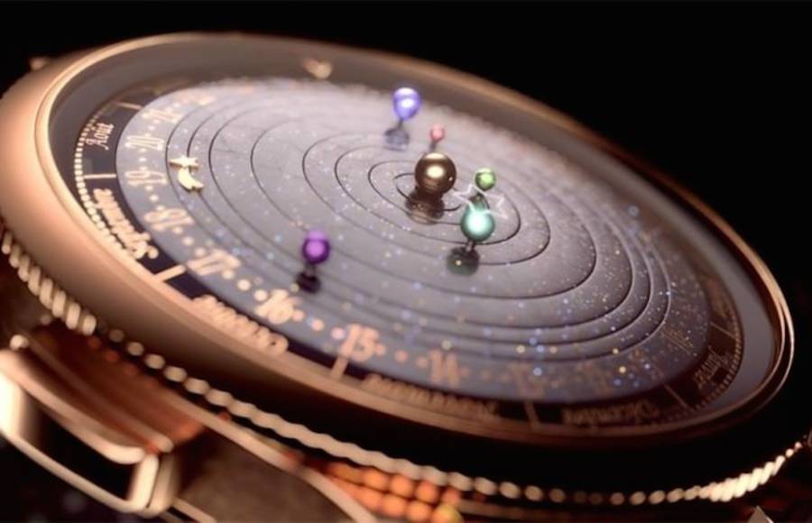 Astronomical Watch Depicting Real Time Orbits Planets