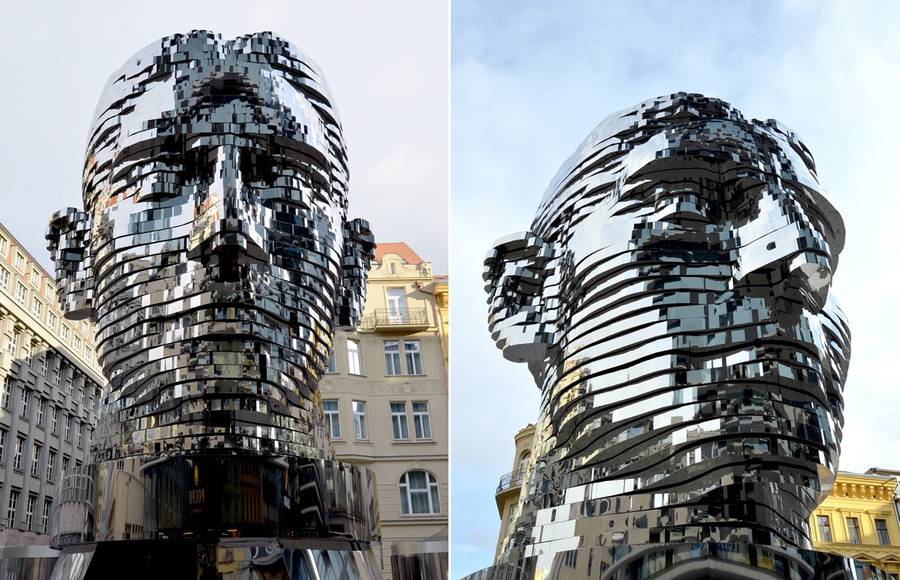 Rotating 42-Layer Sculpture of Franz Kafka
