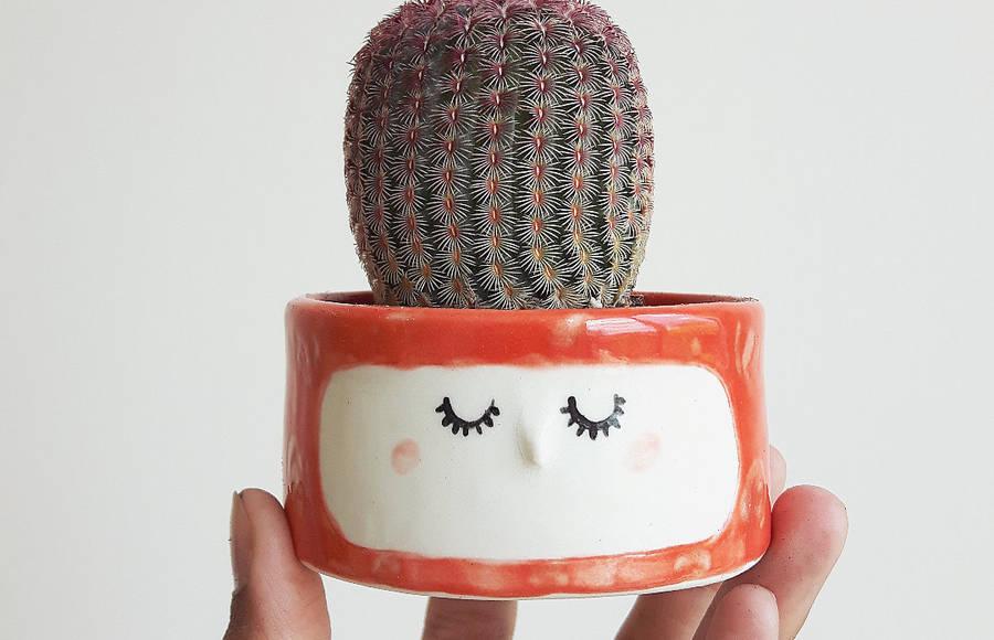 Cute Sleepy Ceramic Cups and Planters