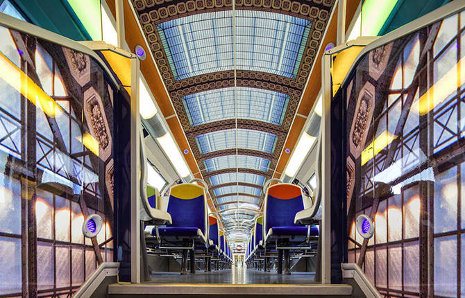 French Public Trains Redecorated with Impressionist Art