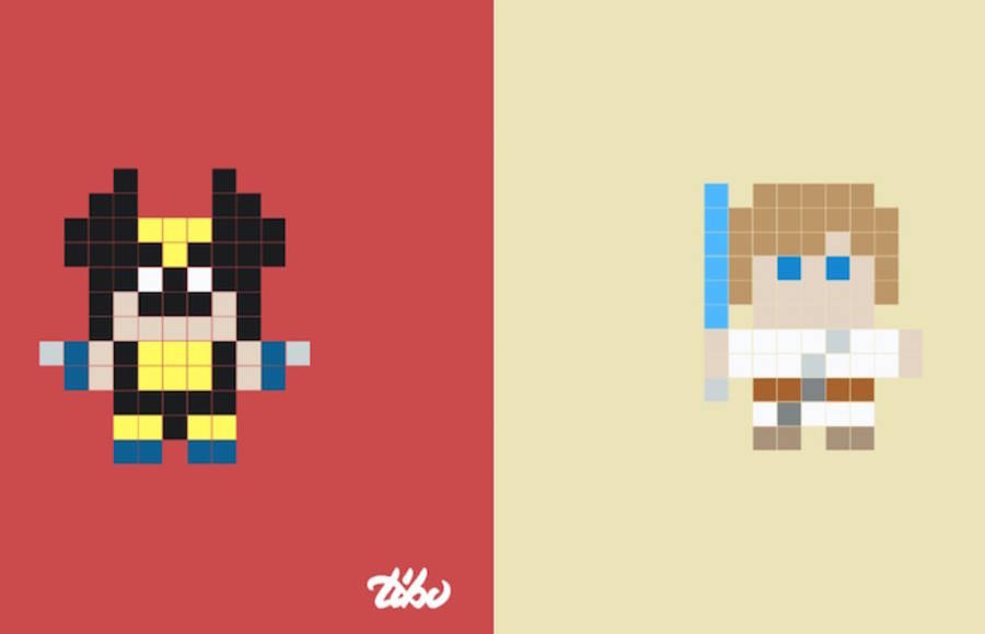 Funny Mini-Heroes in Pixel Art