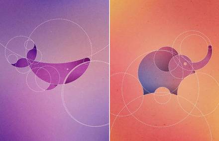 Animals Made from Circles in GIFs