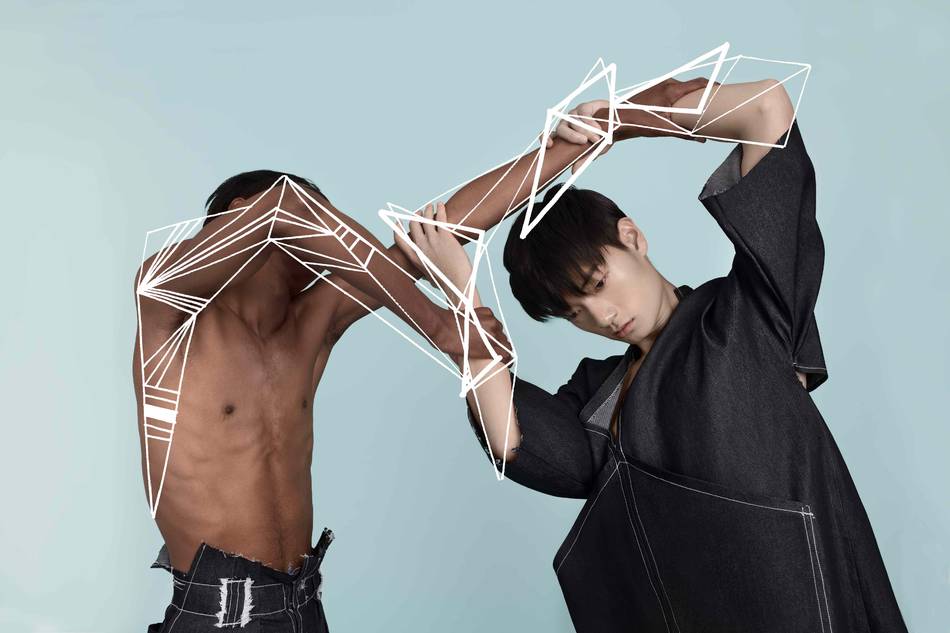 Fashion Photoshoot with Geometric Lines Media