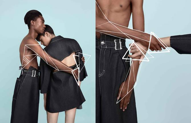 Fashion Photoshoot with Geometric Lines