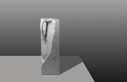 Vases Collection Carved into a Marble Block