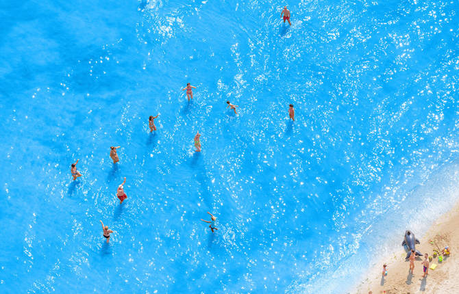 Aerial Photographs of Vacationers in the Adriatic Sea