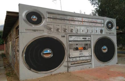 Giant Boombox Mural in Chile