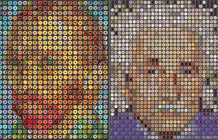Portraits of Famous People Made with Donuts