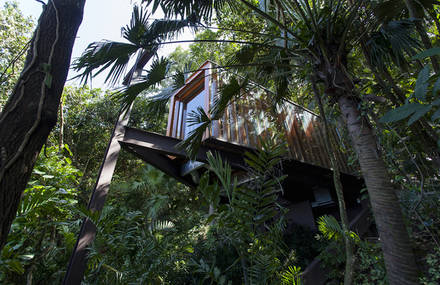 Triangular Tree House Chapel With a View to the Brazilian Sea