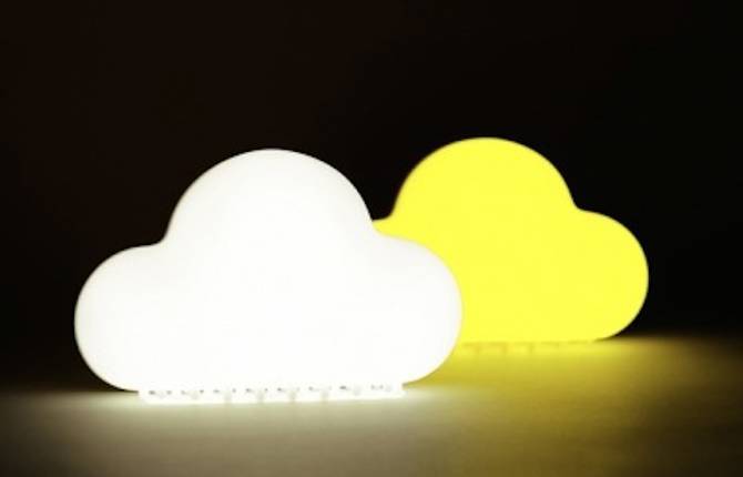 Magnetic Cloud-Shaped Night Lamp That You Can Turn On with Your Voice