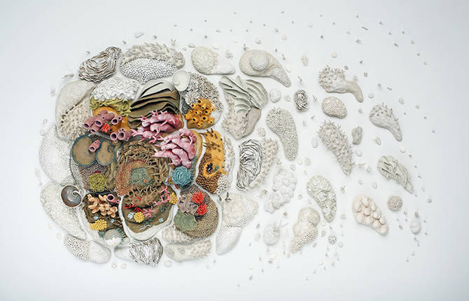 New Colorful Ceramic Coral Reefs by Courtney Mattison