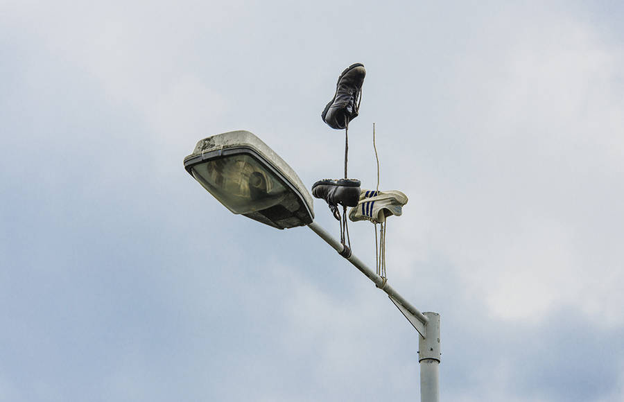 Flying Shoes Street Art Installation