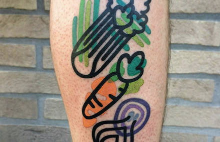 Deconstructed Colorful Tattoos