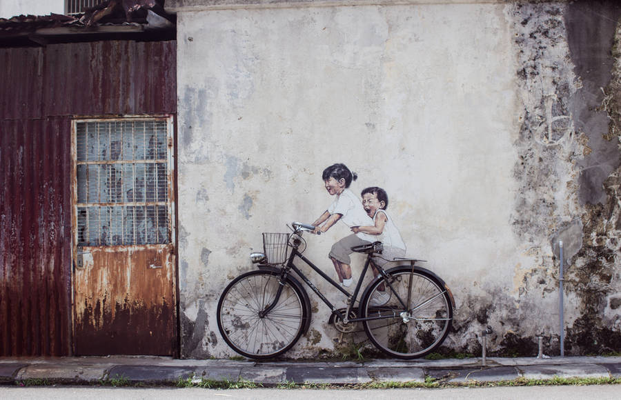 Poetic Street Art by Ernest Zacharevic