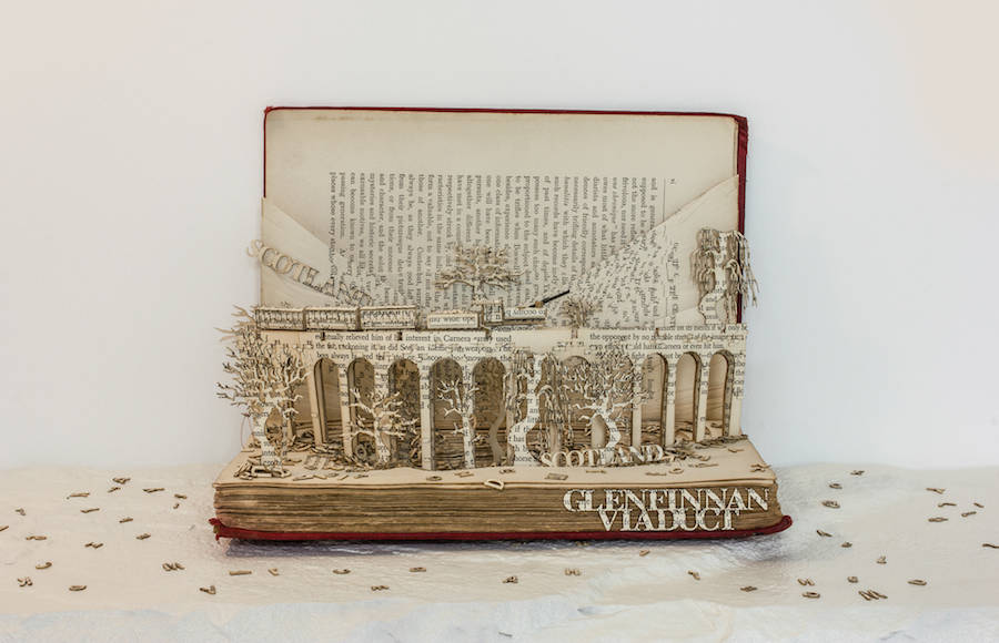 Memory of Scotland Through a Book Paper Sculpture