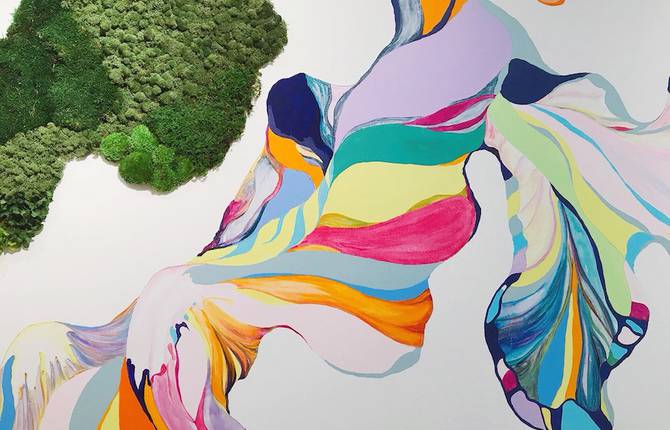 New Painted & Vegetal Mural by Sun Young Min