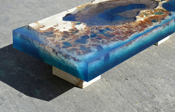 Underwater Reef Table Made With Natural Stone