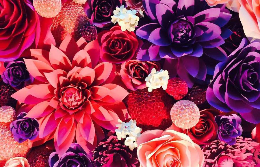 Stunning Paper Flower Mural Artworks