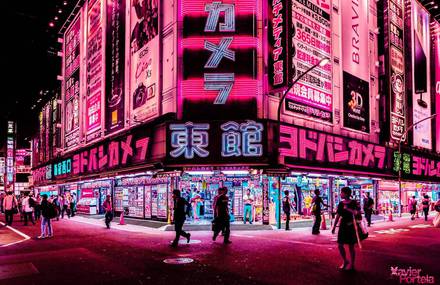 Neon Lights in Tokyo by Xavier Portela