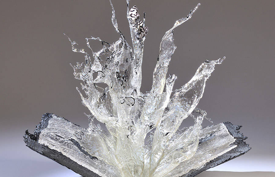 Explosive Liquid Sculptures cast in Resin Glass