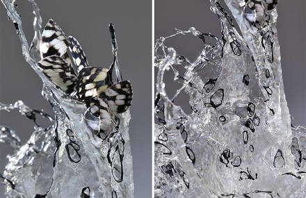 Explosive Liquid Sculptures cast in Resin Glass
