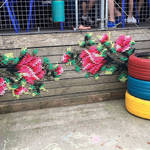 Cross Stitch Flower Mural Installations-1