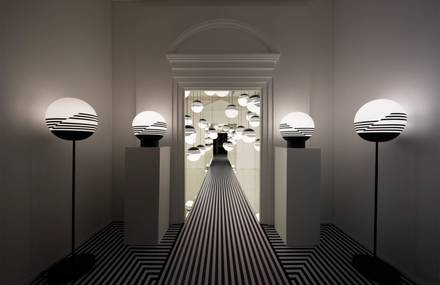 Visual Installation of Pendant Lights in London Store