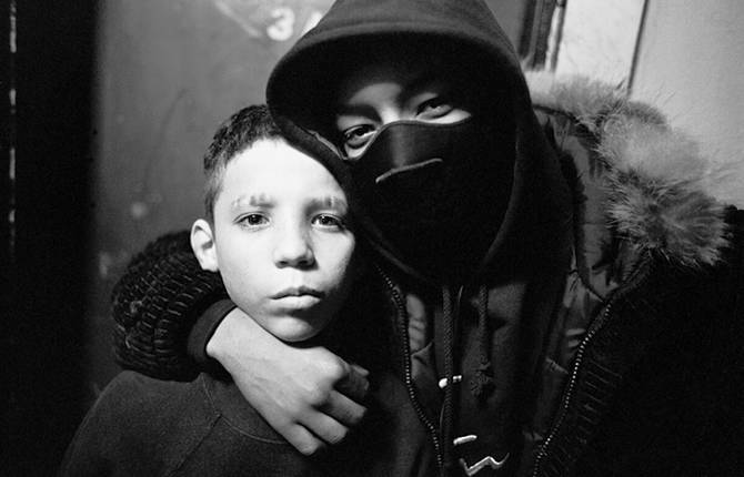 Touching Black and White Pictures of Children from the Bronx