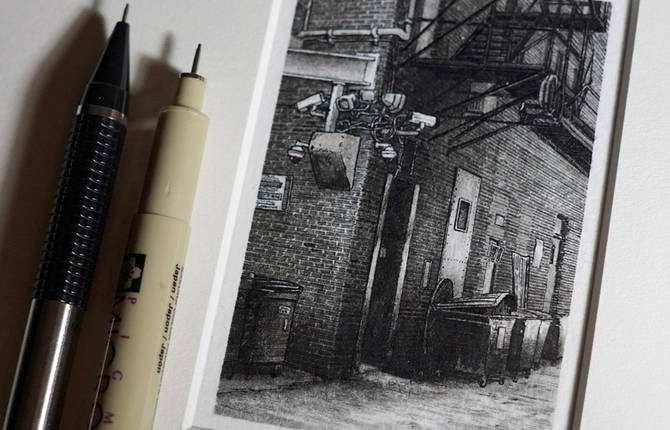 Impressive Detailed Miniature Black and White Drawings