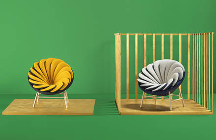 Beautiful Chairs made with Overlapped Bicolor Pillows